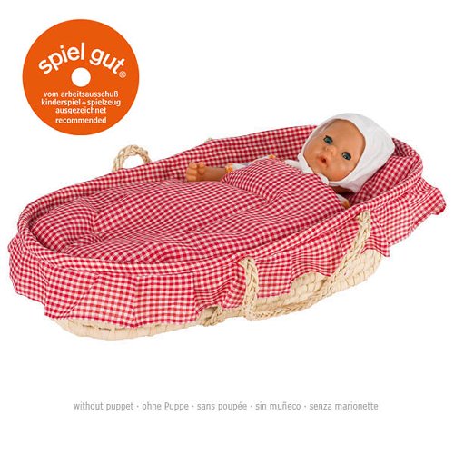 Doll's carry cradle including lining,mattress,pillow,quilt