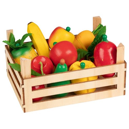 Fruit and vegetables in crate,
