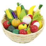 Frutta e verdura in cestino