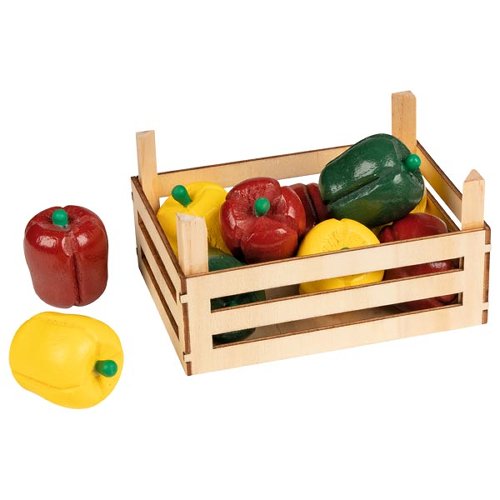 Peppers in vegetable crate