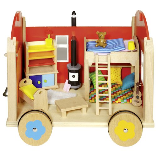 Doll's caravan with accessoires