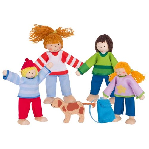 Flexible puppets camping familiy