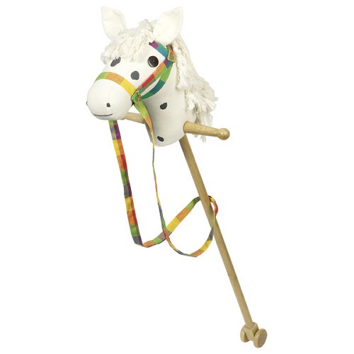 Hobby horse white with dark brown dots