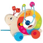 Pull along animal with bead maze snail