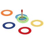 Hoopla game with 6 felt rings