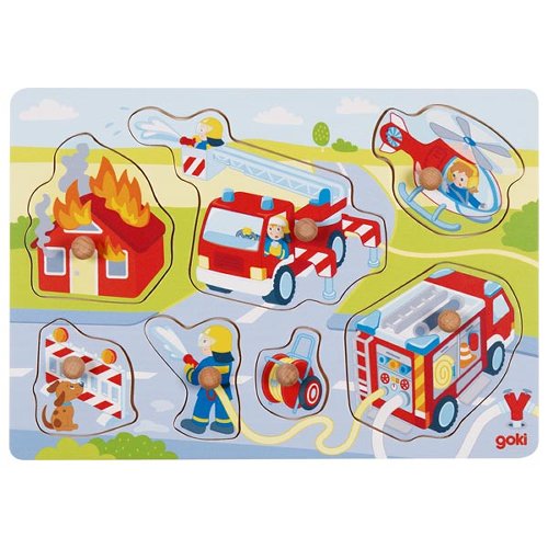 Firefighters in action, lift-out puzzle