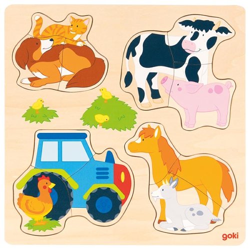 Farm animals, inlay puzzle