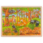 Puzzle baby animals in the forest