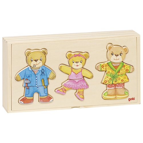 Famille ours à habiller, boîte-puzzle, goki basic.