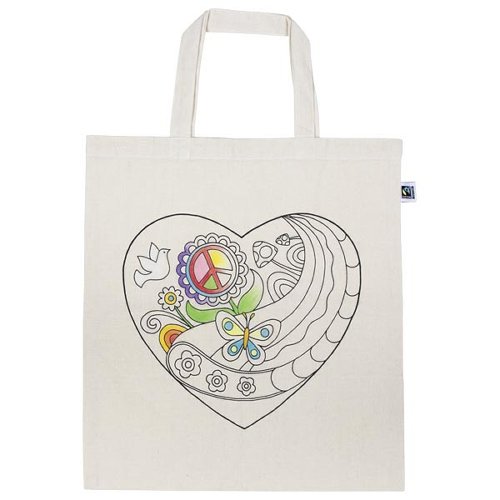 Bolsa de algodón corazón, para pintar