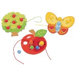Set de laçage Verger, 3 Motifs (pomme, arbre, papillon)