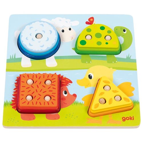 Gioco di forme con animali in legno