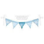 Name bunting, blue, with 10 pennants