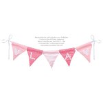 Name bunting, rose, with 10 pennants