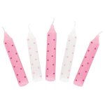 Set de velas de cumpleaños, con puntos rosas (para