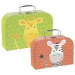 Suitcases - giraffe and zebra