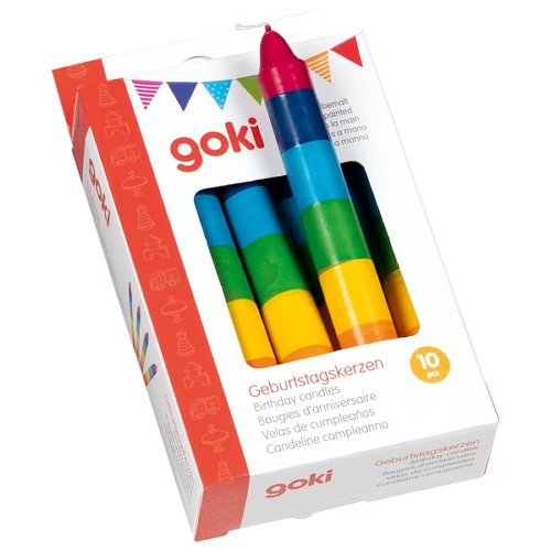 Set of birthday candles, coloured