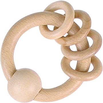 Touch ring with 4 rings, natural wood