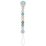 Soother chain star, turquoise,