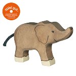 Elephant, small, trunk raised