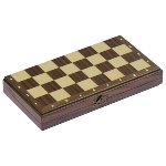 Magnetic chess set in a wooden hinged case