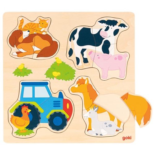 Puzzle forme, animali della fattoria