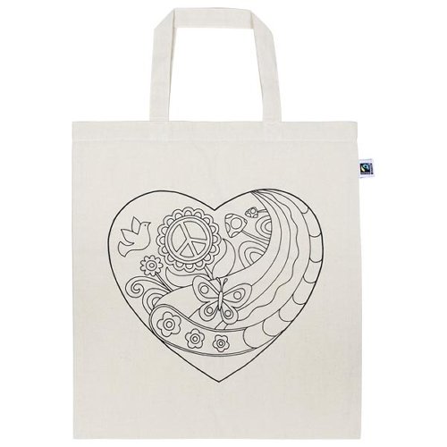 Bolsa de algodón corazón, para pintar