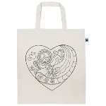 Bolsa de algodón corazón, para pintar
