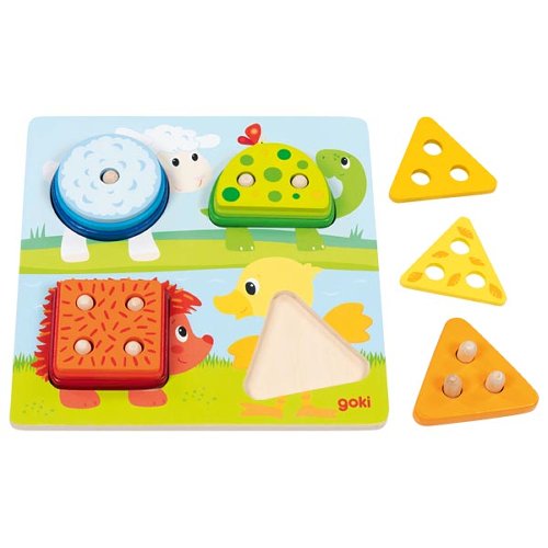 Gioco di forme con animali in legno