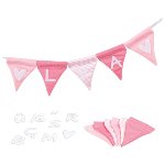 Buchstabenwimpelkette rosa, mit 10 Wimpeln