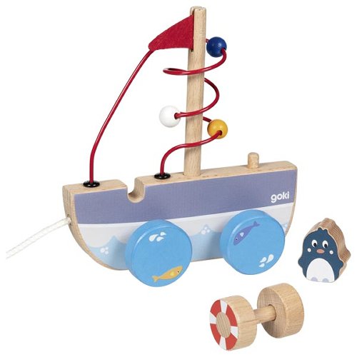 Nave da tirare Ahoi con anello per le abilità motorie