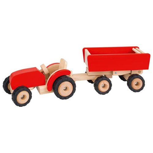 Traktor rot mit Anhänger