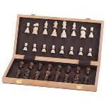 Chess set in a wooden hinged case