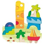 Landscape puzzle Honolulu with 3 glass stones, 23 x 23 x 3