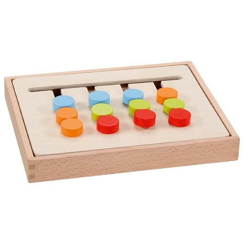 Color sorting board in a wooden box, can be set up