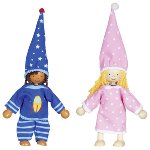 Flexible puppets Fynja & Fabio, clothes box, 6 outfits