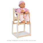 Chaise haute pour poupée avec table, 2in1