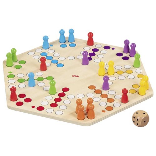 Ludo for up to 6 players, printed on both sides