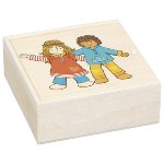 Flexible puppets Fynja & Fabio, clothes box, 6 outfits