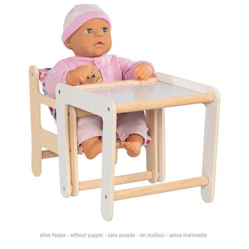 Trona para muñecas con mesa
