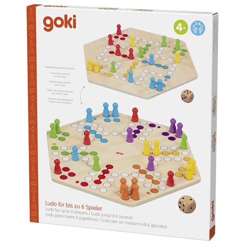 Ludo for up to 6 players, printed on both sides